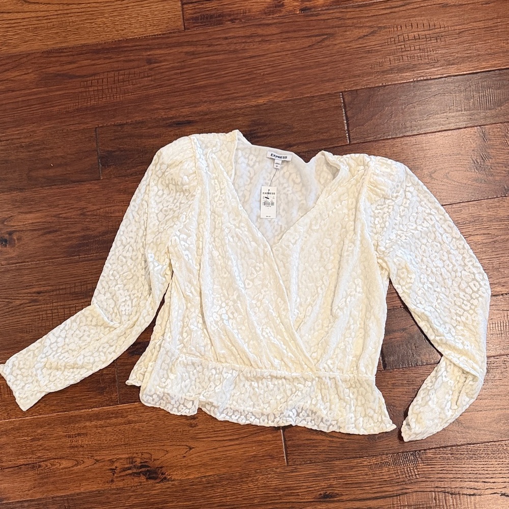 Express Cream Textured Blouse